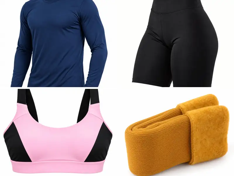 Roupas: camiseta com proteção UV, short, top e meia térmica